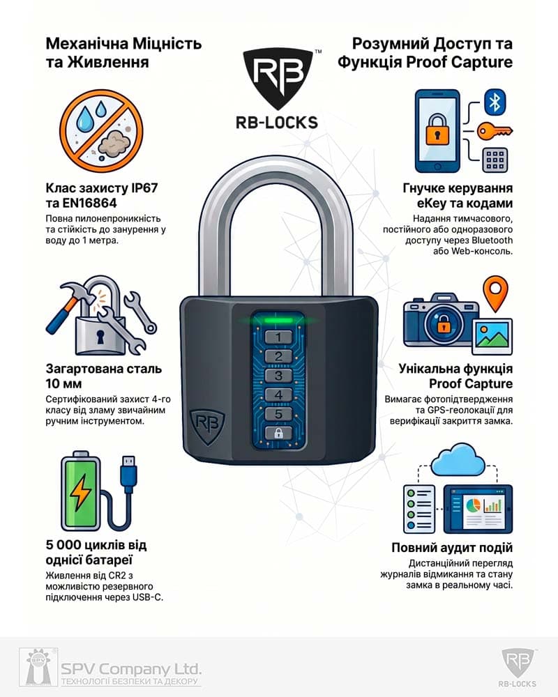 RB — Замок навісний RB T10 Smart NR_shackle 40,5мм 10мм