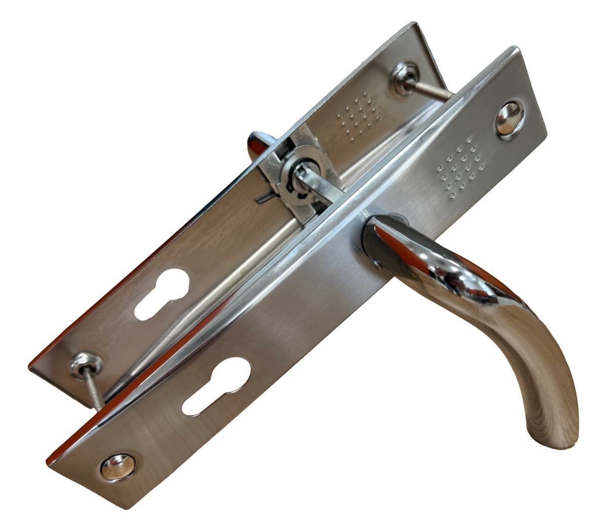 SIBA ECO Ручка дверна BARI на планці PZ - 85 мм мат.нікель - хром (22 07) — фото 2