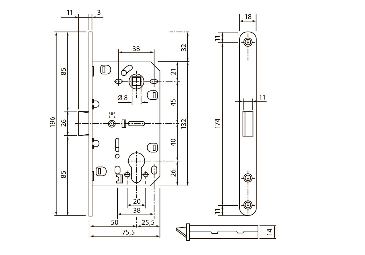 SIBA Механізм безшумний PZ SB8550 (Evolution), полірована латунь BP — фото 2