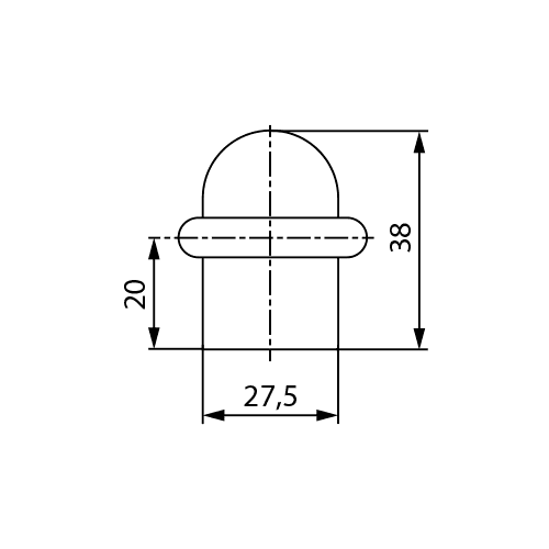 Siba Стопор дверний SB-DS 606 матовий нікель SN — фото 2