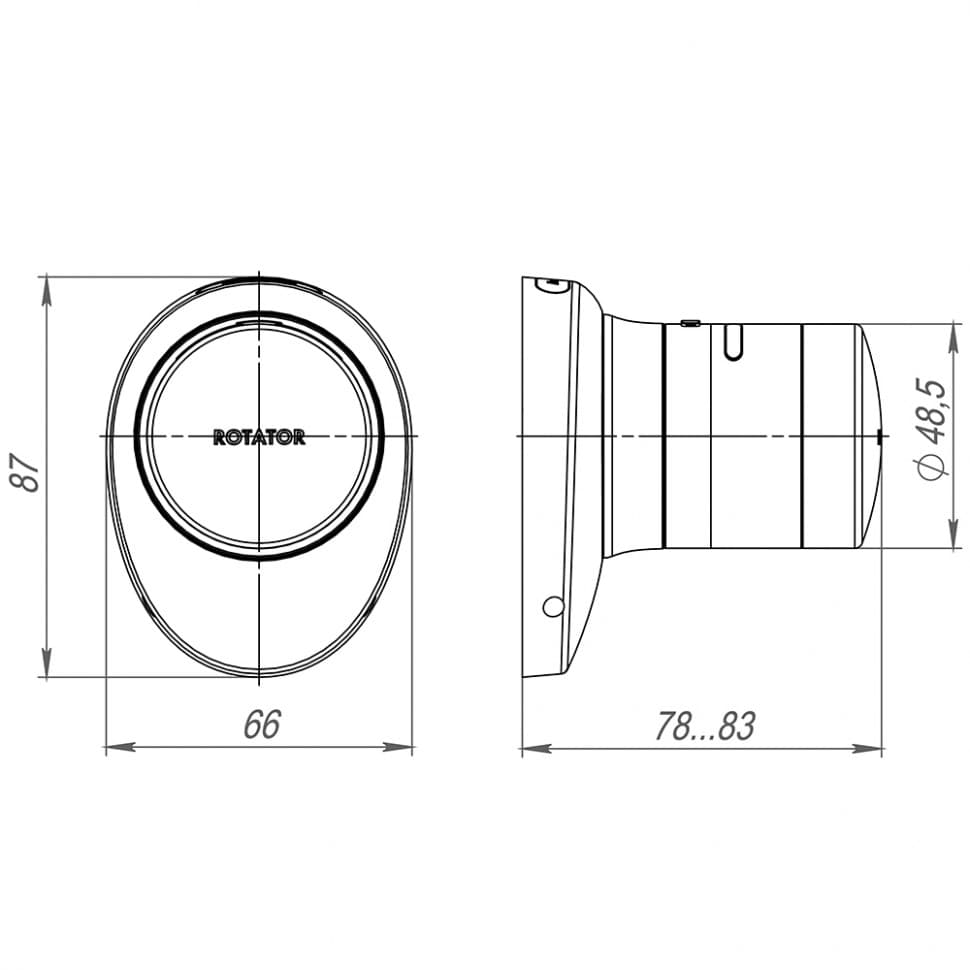 Розмірний кресленик Електронний замок ARMADILLO ROTATOR EL.RT01.01 BL, чорний