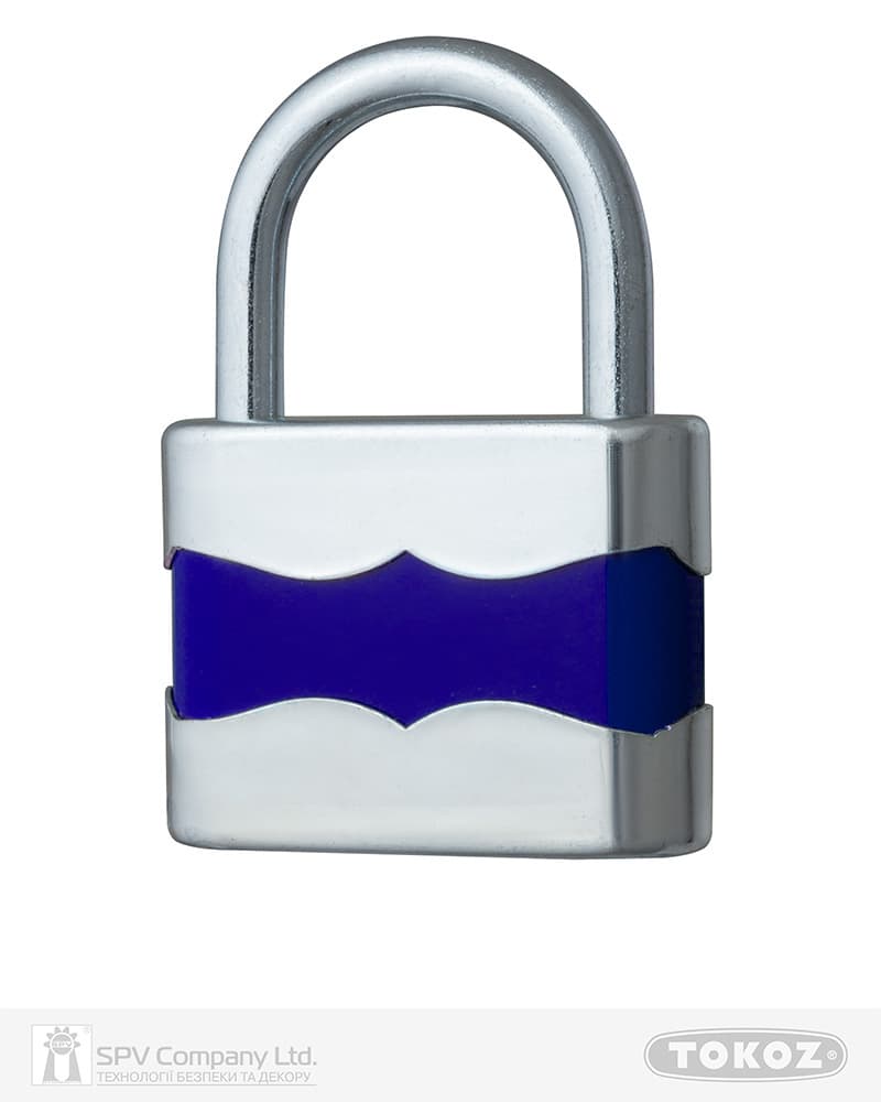 Замок навісний TOKOZ DUPLO_45 2KEY TK3_M NR_shackle 25мм 5,6мм синій