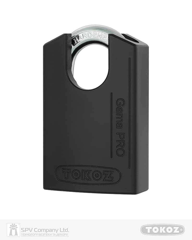 Замок навісний TOKOZ GAMA_50 CS PRO T04 3KEY BLUE Sleeve_3BT NR_shackle 22мм 10мм BLISTER чорний корпус