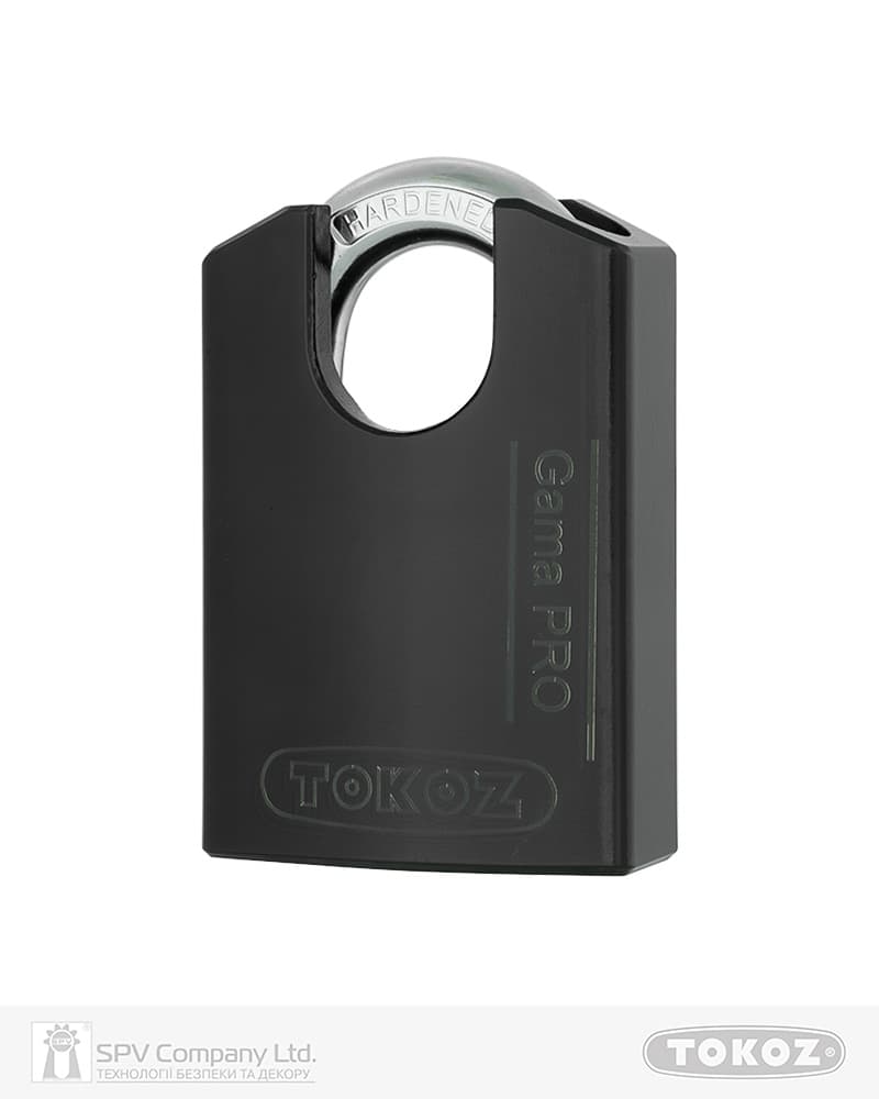 Замок навісний TOKOZ GAMA_60 CS PRO T04 3KEY BLUE Sleeve_3BT NR_shackle 24мм 12мм BLISTER чорний корпус