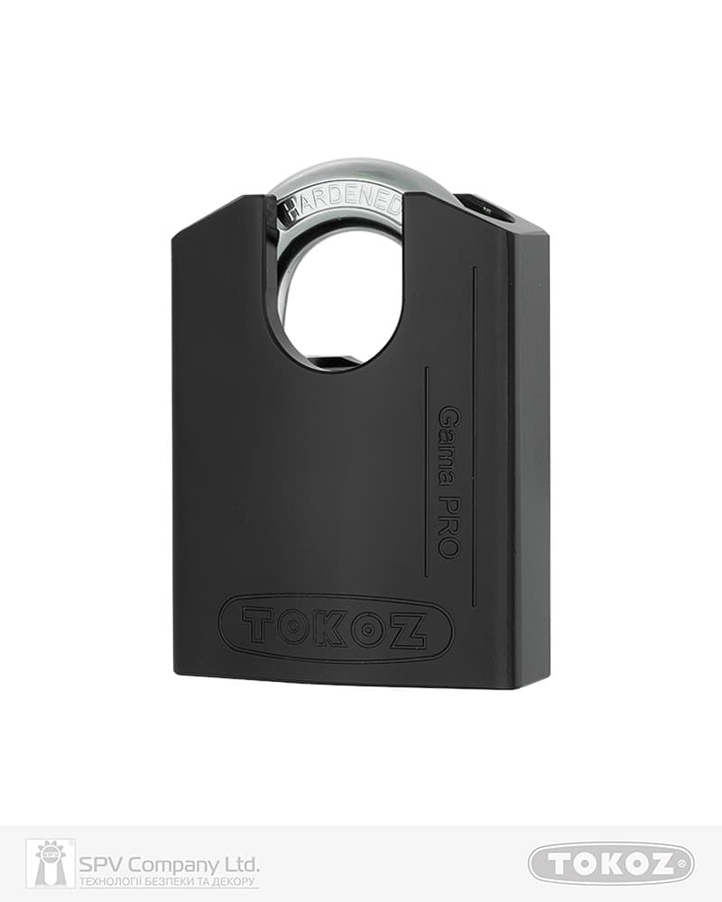 Замок навісний TOKOZ GAMA_70 CS PRO T04 3KEY BLUE Sleeve_3BT NR_shackle 26мм 14мм BLISTER чорний корпус