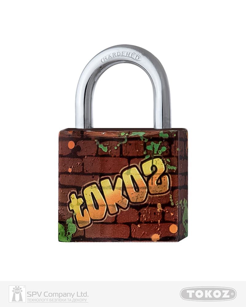 Замок навісний TOKOZ GRAFFITI_40 3KEY TK1_M NR_shackle 22мм 6,2мм
