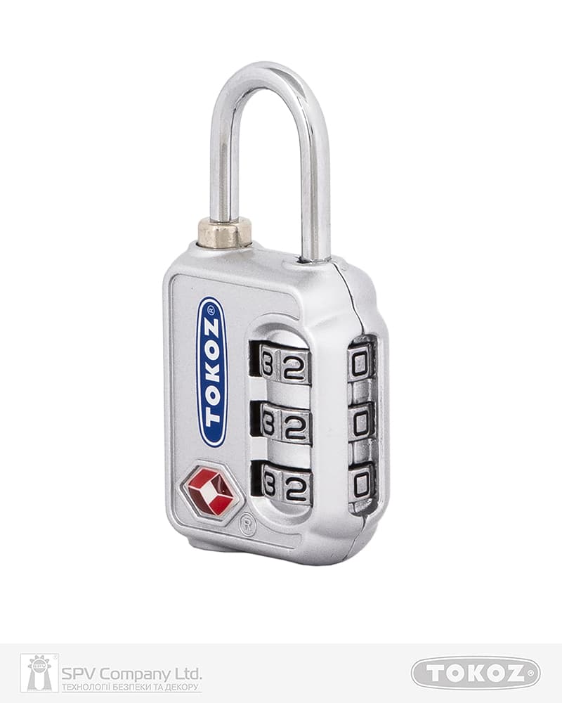 Замок навісний TOKOZ TSA CODE NR_shackle 20мм 3мм BLISTER