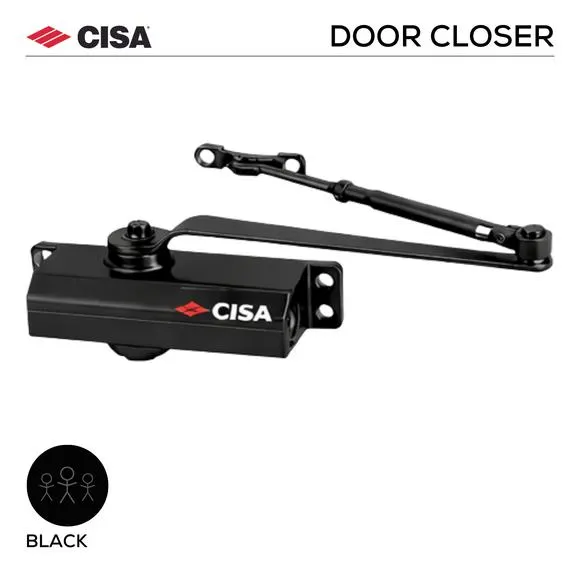 Дотягувач накладний CISA 60470.03.0.44 EN 2–4, чорний, до 85 кг