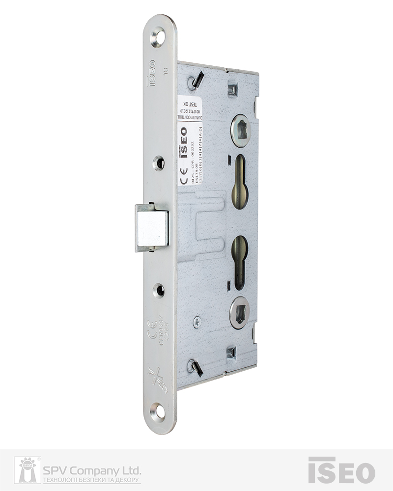 Замок ISEO для активної стулки врізний 214110654 1 Locking BS65мм 72мм 9х9мм/9х9мм Zinc