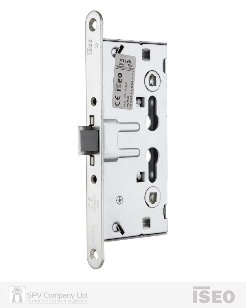 Замок ISEO врізний 214120654 1 Locking BS65мм 72мм 9x9мм Zinc PANIC FUNCTION D/E