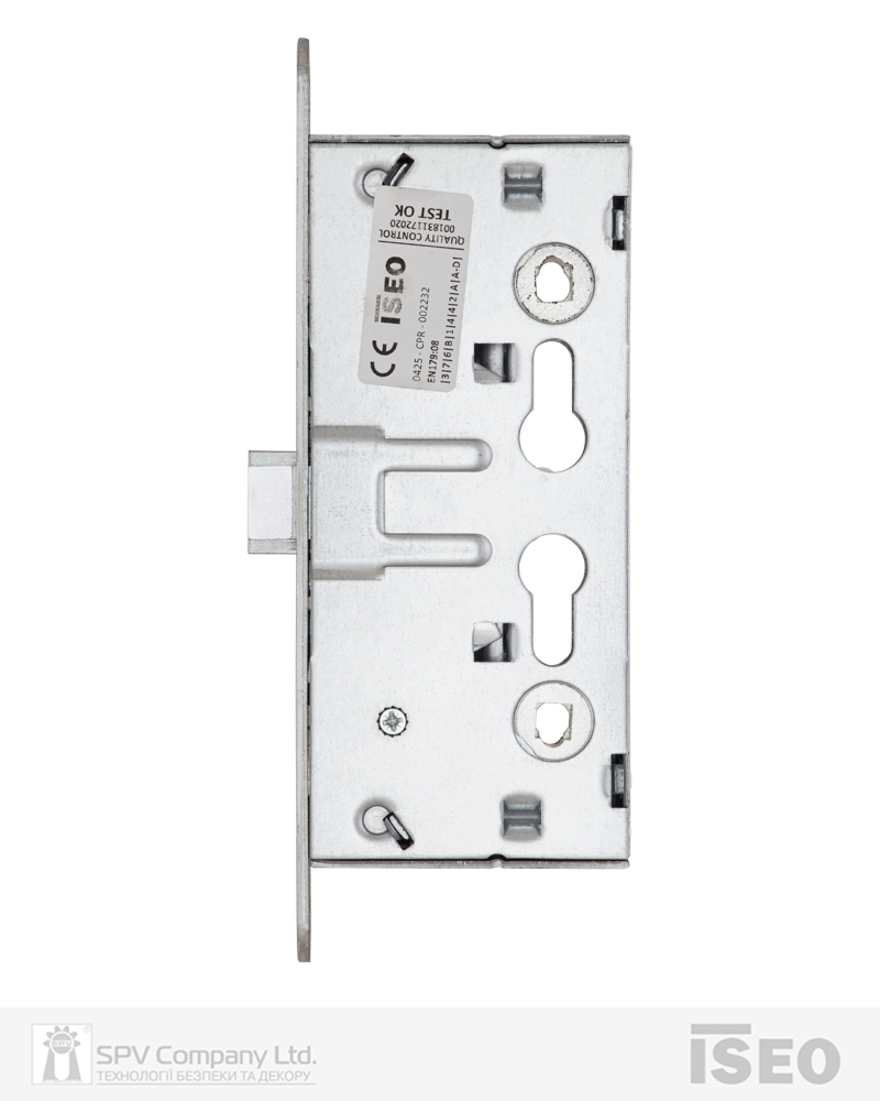 Замок ISEO врізний 214120654 1 Locking BS65мм 72мм 9x9мм Zinc PANIC FUNCTION D/E — фото 2