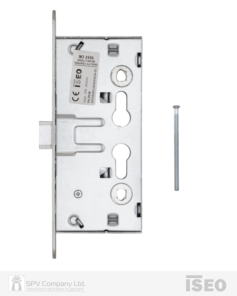 Замок ISEO врізний 214120654 1 Locking BS65мм 72мм 9x9мм Zinc PANIC FUNCTION D/E — фото 6