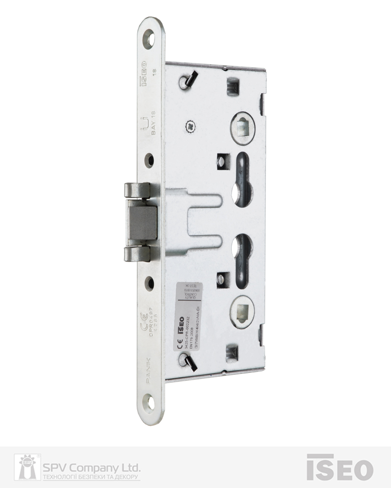 Замок ISEO врізний 214140654 1 Locking BS65мм 72мм 9x9мм Zinc PANIC FUNCTION E