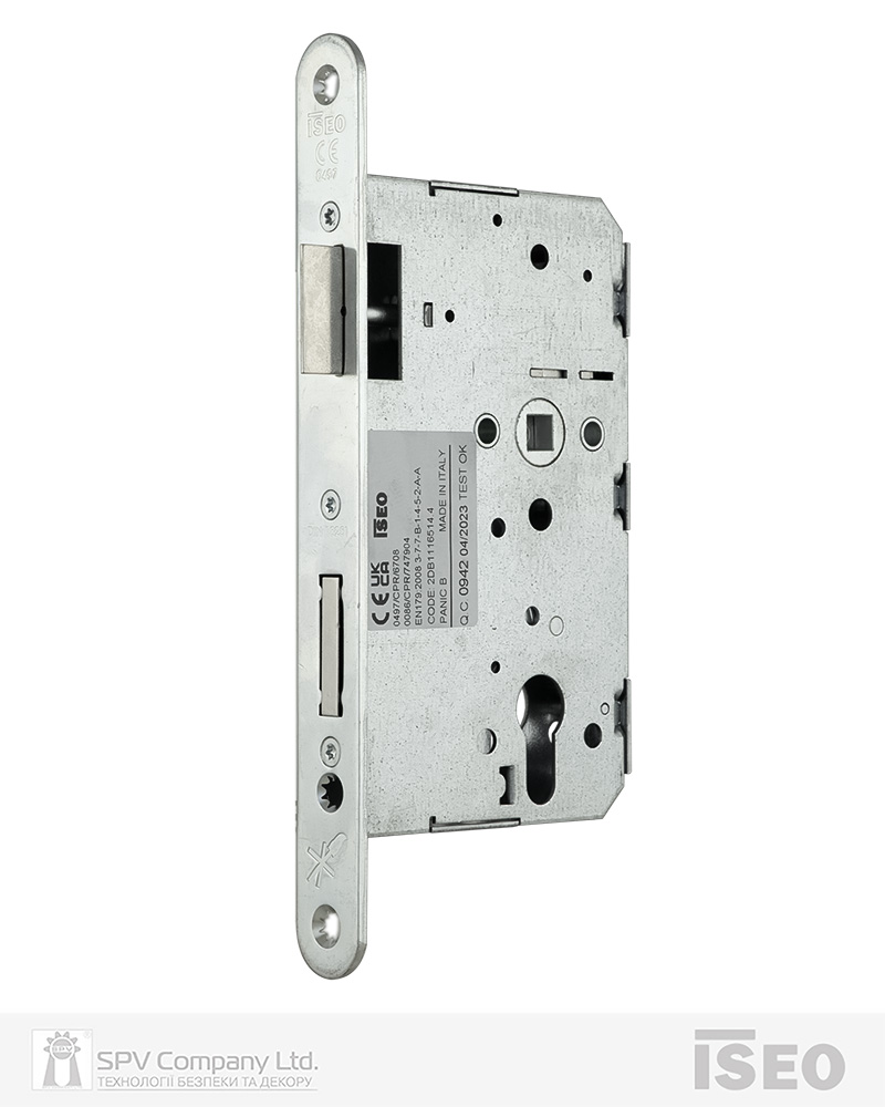 Замок ISEO врізний 2DB1116514.4 1 Locking BS65мм 72мм 9x9мм Zinc RIGHT відкривання назовн, PANIC FUNCTION B