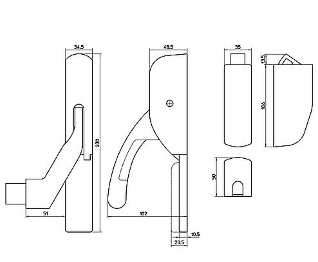 Замок NEMEF для евакуаційного виходу накладний 3650/1 2 Locking N 9x9мм — фото 11
