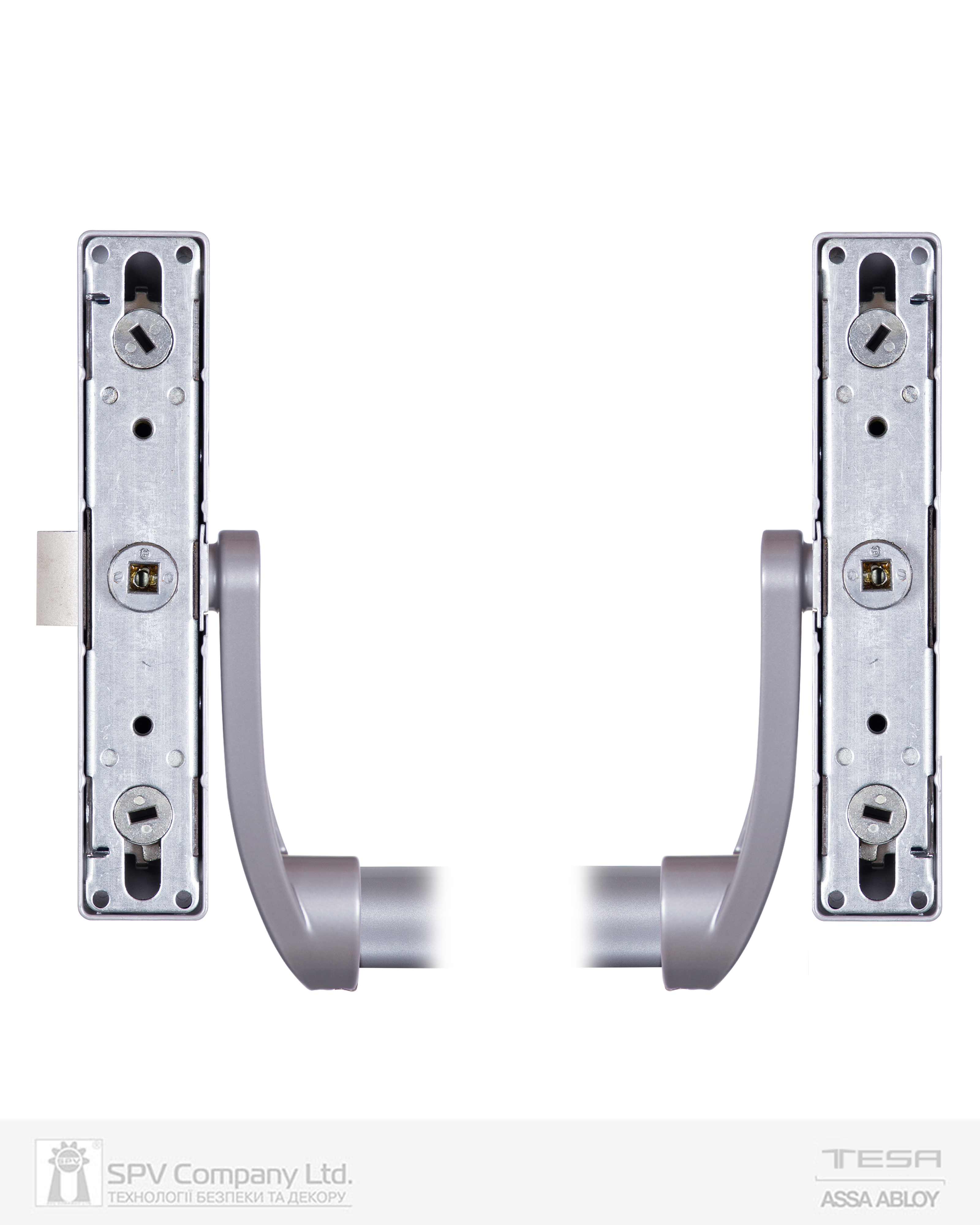 Замок TESA для евакуаційного виходу накладний 1910908 1 Locking PP 900мм 8x8мм P: silver (RAL9006)/P: silver (RAL9006) — фото 2