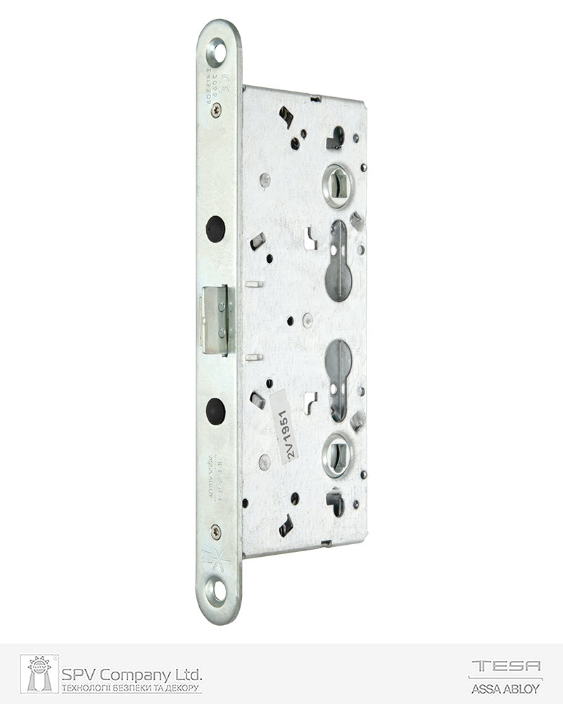 Замок TESA для активної стулки врізний CF65 1 Locking BS65мм 72мм Zinc 9x9мм для прохідних дверей, циліндр не працює