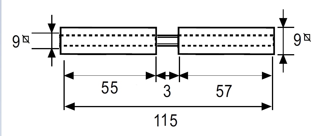 Шток TESA DM9912CUA 9х9мм/9х9мм розділений 55х57мм — фото 4