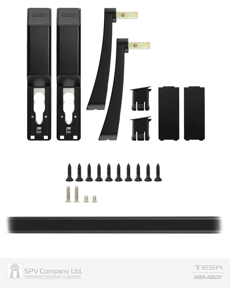 Ручка TESA для евакуаційного виходу врізний GLOBAL1E NN 1200мм 9x9мм N: black (RAL 9005)/ N: black (RAL 9005) — фото 6