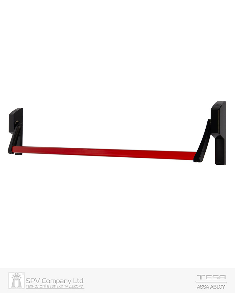 Ручка TESA для евакуаційного виходу врізний GLOBAL1E NR 1200мм 9x9мм N: black (RAL 9005)/ R: red (RAL 3000)