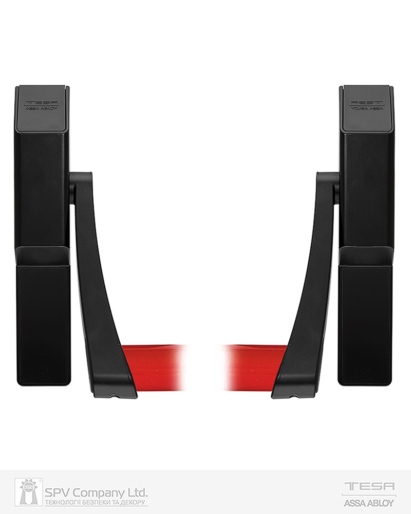 Ручка TESA для евакуаційного виходу врізний GLOBAL1E NR 1200мм 9x9мм N: black (RAL 9005)/ R: red (RAL 3000) — фото 2