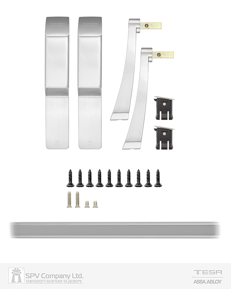 Ручка TESA для евакуаційного виходу врізний GLOBAL1E II 900мм 9x9мм I: stainless steel / I: stainless steel для електромеханічних замків ABLOY — фото 5