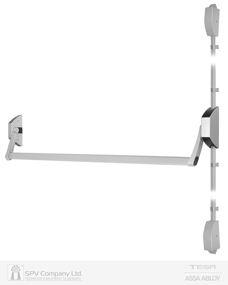 Замок TESA для евакуаційного виходу накладний GLOBAL2S 2 Locking GG 1200мм 8x8мм G: silver (RAL9006)/G: silver (RAL9006)