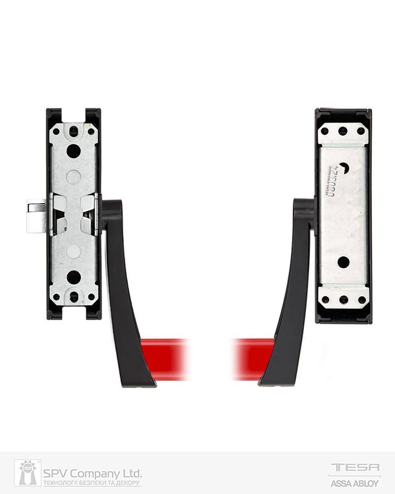 Замок TESA для евакуаційного виходу накладний GLOBAL2S 2 Locking NR 1200мм 8x8мм N: black (RAL 9005)/ R: red (RAL 3000) — фото 4