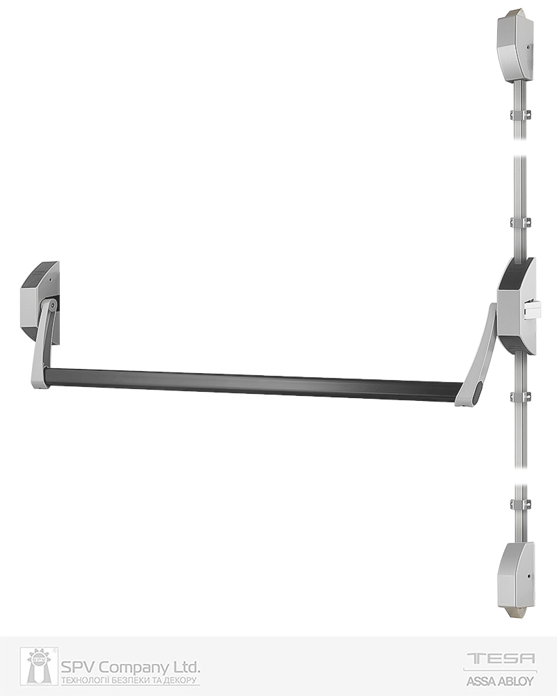 Замок TESA для евакуаційного виходу накладний GLOBAL3S 3 Locking GN 900мм 8x8мм G: silver (RAL9006)/N: black (RAL9005)