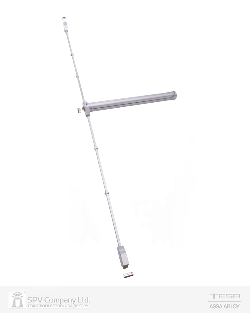 Замок TESA для евакуаційного виходу накладний QUICK3S 3 Locking GG 1200мм 8x8мм G: silver (RAL9006)/G: silver (RAL9006)