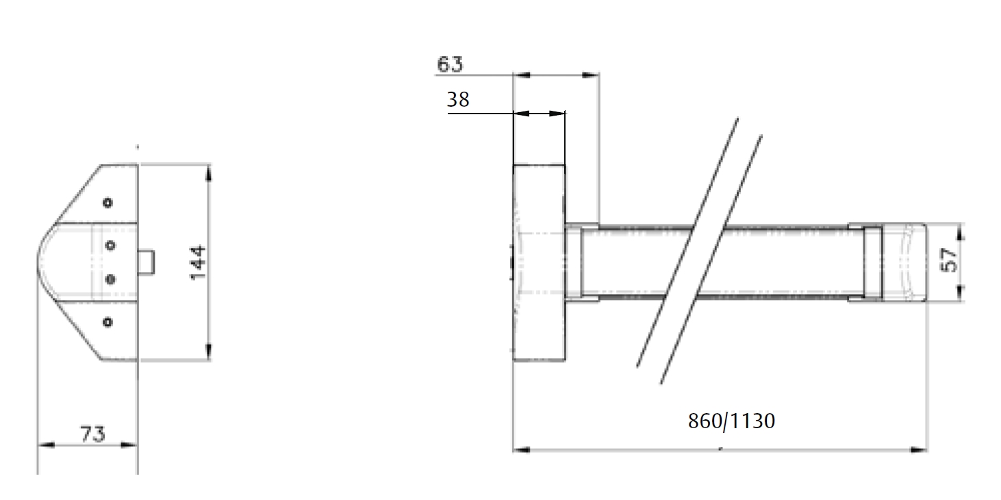 Ручка TESA для евакуаційного виходу врізний QUICK1E208 NR 1200мм 8x8мм N: black (RAL 9005)/ R: red (RAL 3000) — фото 11