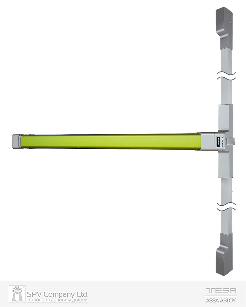 Замок TESA для евакуаційного виходу накладний TOP20108 2 Locking LG 1000мм 8x8мм G: silver (RAL9006)/L: Lime