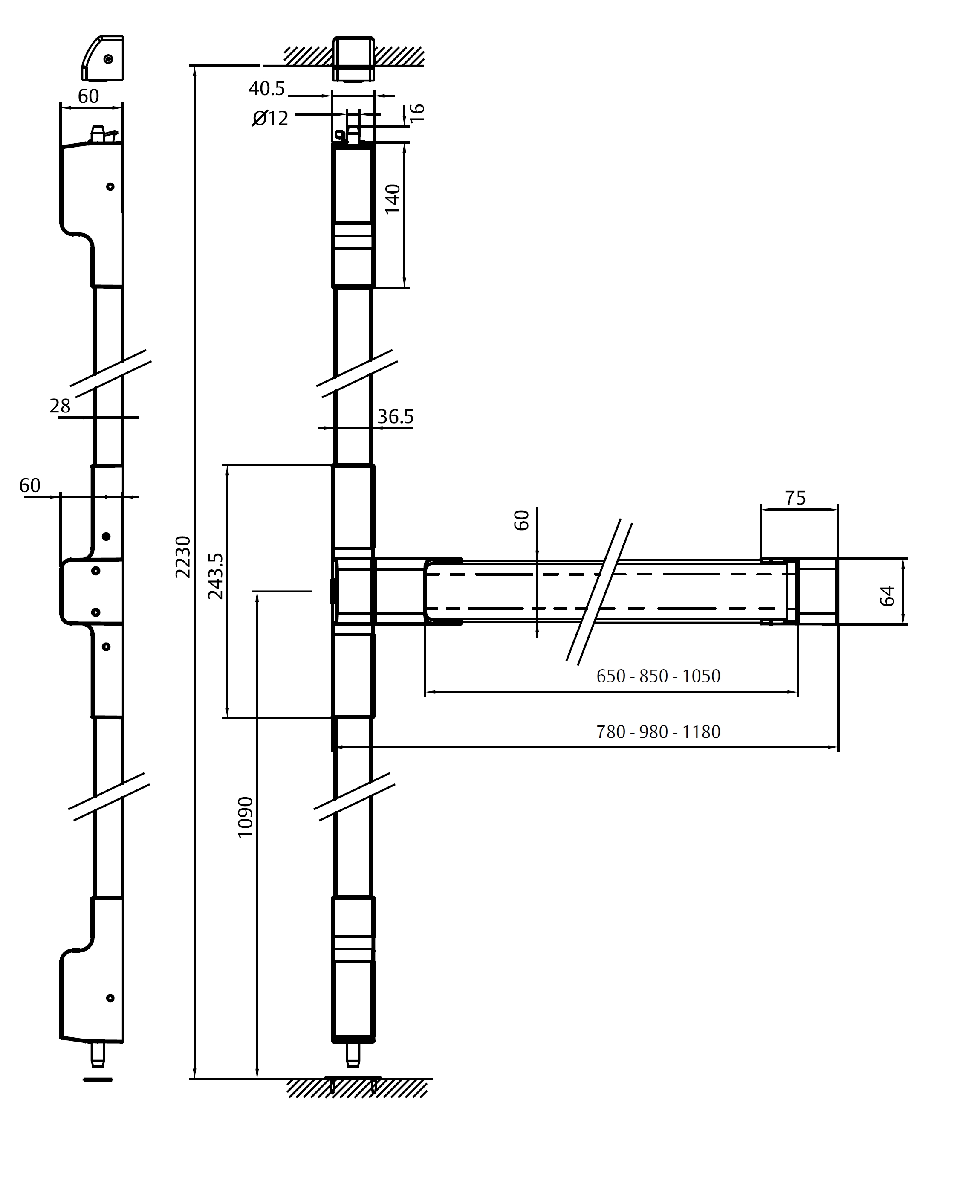 Замок TESA для евакуаційного виходу накладний TOP20108 2 Locking LG 1000мм 8x8мм G: silver (RAL9006)/L: Lime — фото 9