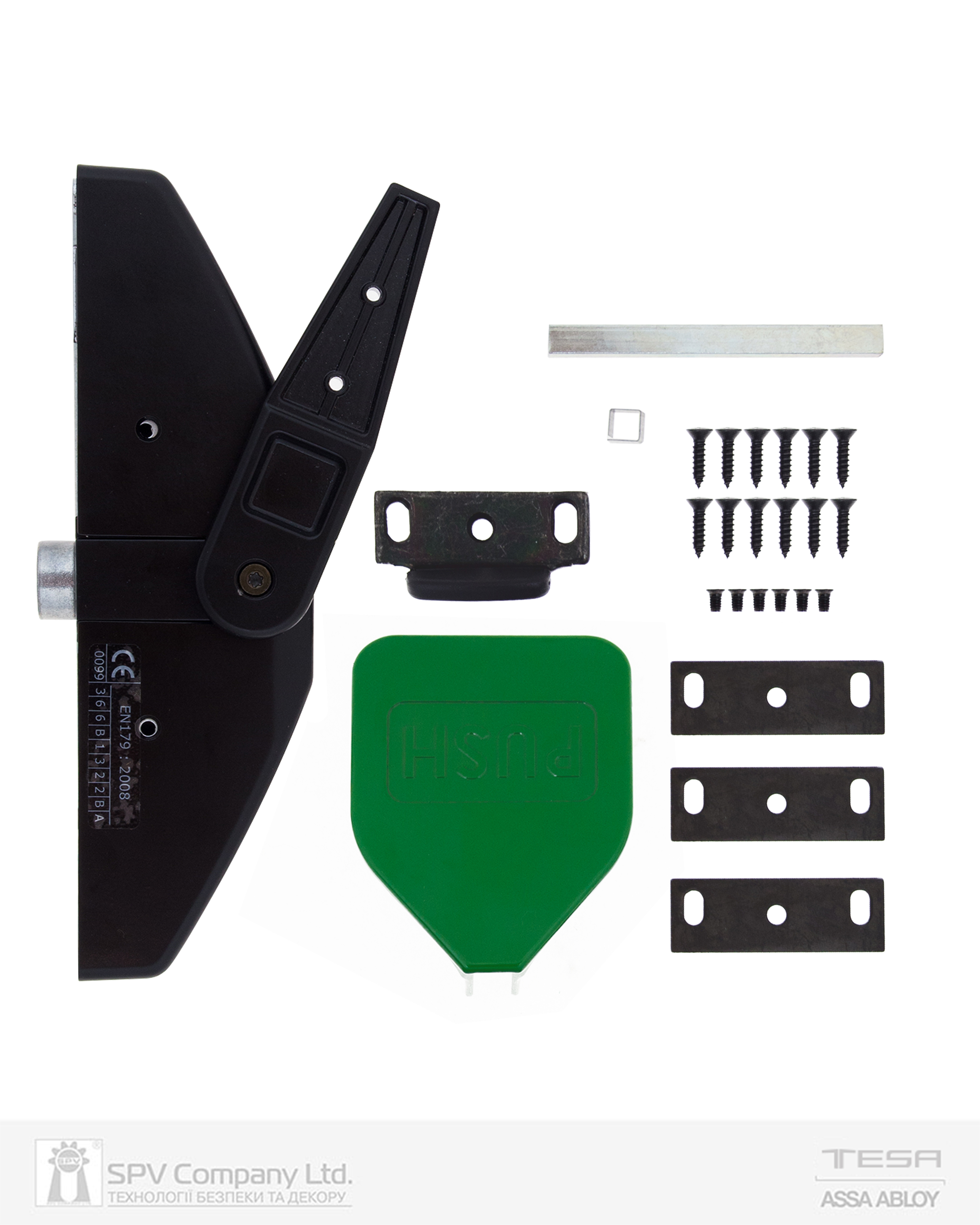 Замок TESA для запасного виходу накладний TP91008 1 Locking NV 8x8мм N: black (RAL 9005)/ V: green (RAL 6002) — фото 8