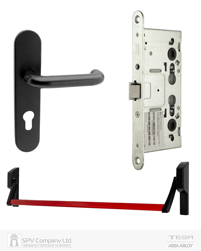 Комплект TESA для евакуаційного виходу GLOBAL1E 1 Locking NR 1200мм 9x9мм із замком CF60 та ручкою Sena function B