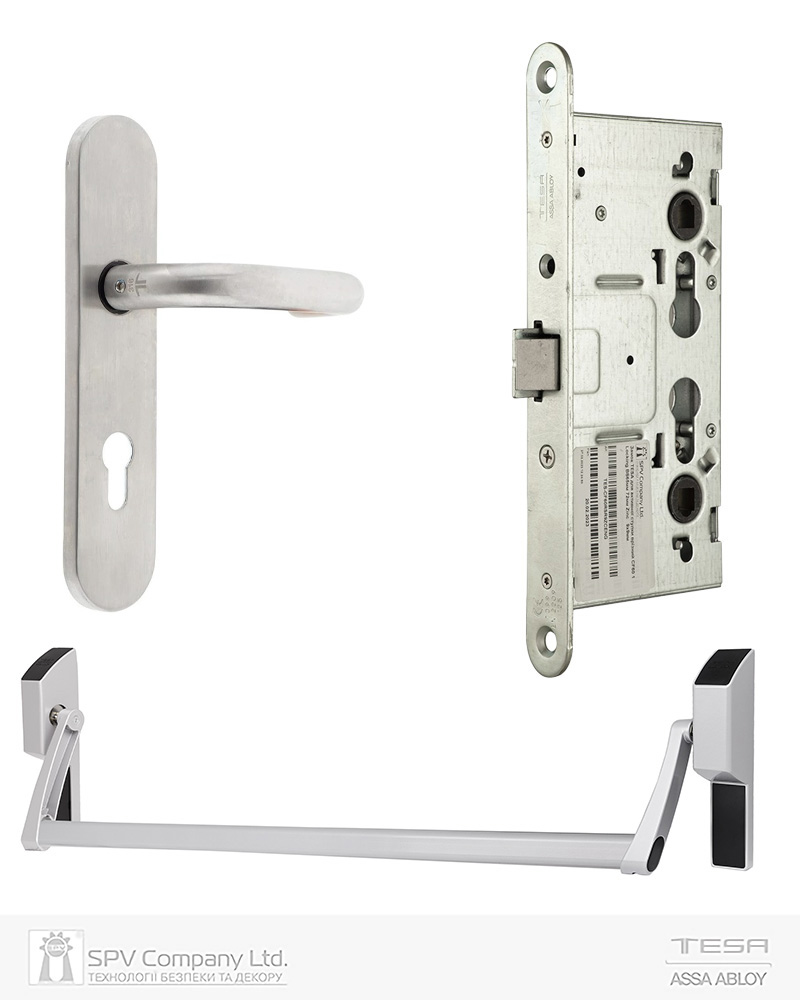 Комплект TESA для евакуаційного виходу GLOBAL1E 1 Locking GG 1200мм 9x9мм із замком CF60 та ручкою Sena function B